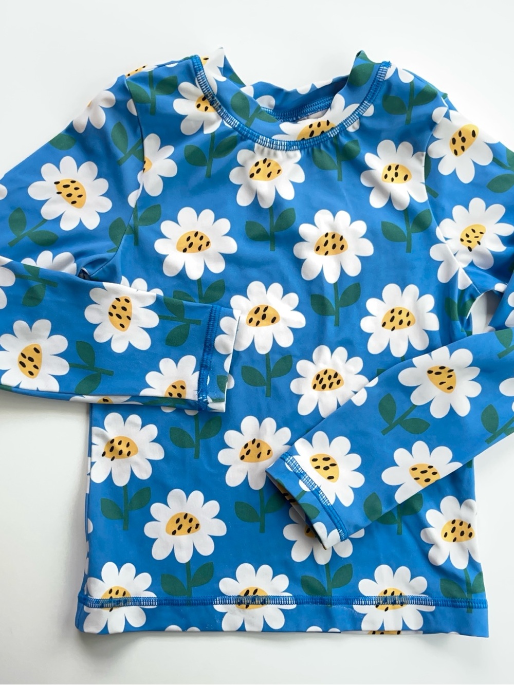 Hanna Andersson Blue Daisy Rash Guard Top
